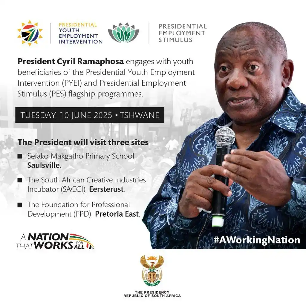 Image from PresidencyZA : 🇿🇦President Cyril Ramaphosa will be engaging with youth beneficiarie...