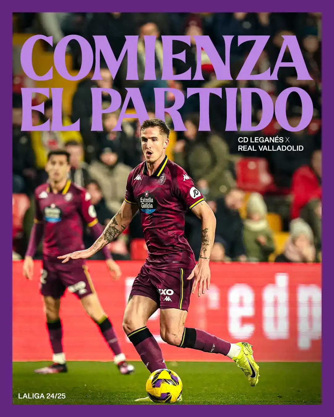 Image from Real Valladolid : 1’ ⎾0✕0⏋▪ COMIENZA EL PARTIDO Rueda la bola en Butarque 💪 <a class="t...
