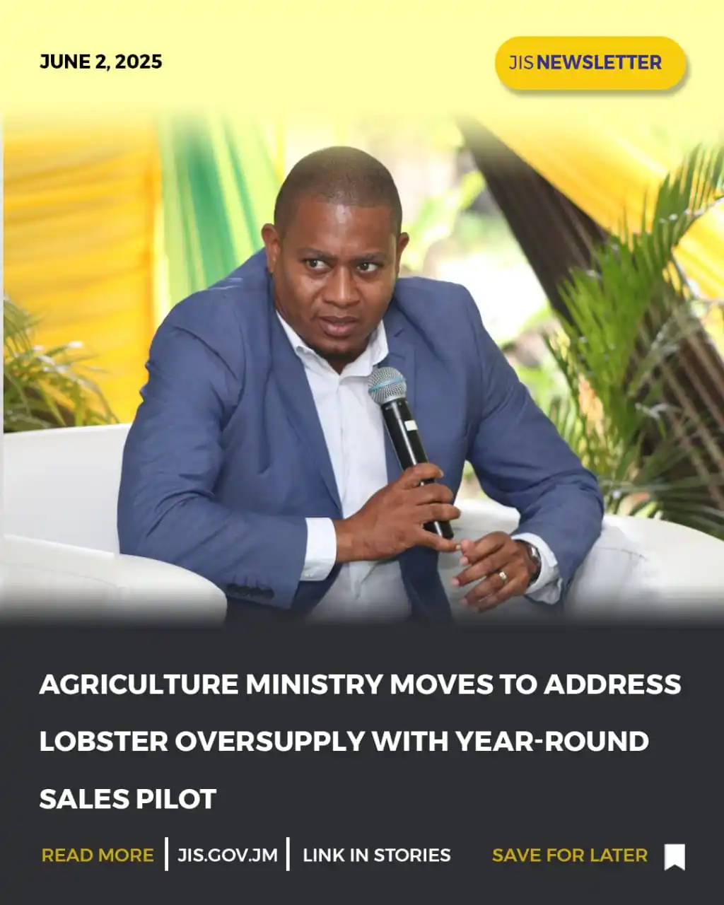 Image from JIS FLASH UPDATES: AGRICULTURE MINISTRY MOVES TO ADDRESS LOBSTER OVERSUPPLY WITH YEAR-RO...