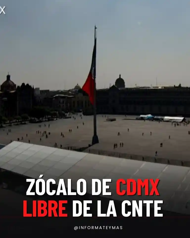 Image from Infórmate y más: Así luce esta mañana el Zócalo de Ciudad de México, ⛺ libre de tiendas...