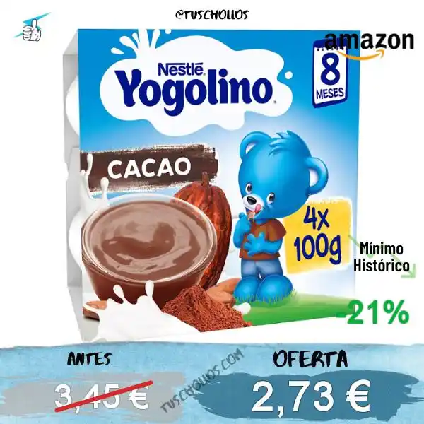 Image from Tuschollos - Ofertas, Chollos Y Gangas Todos Los Días De Amazon, Miravia Y Aliexpress!!!: *🥣 CHOLLO PACK DE 4 YOGOLINO DE CACAO* <a class="text-blue-500 hover:...