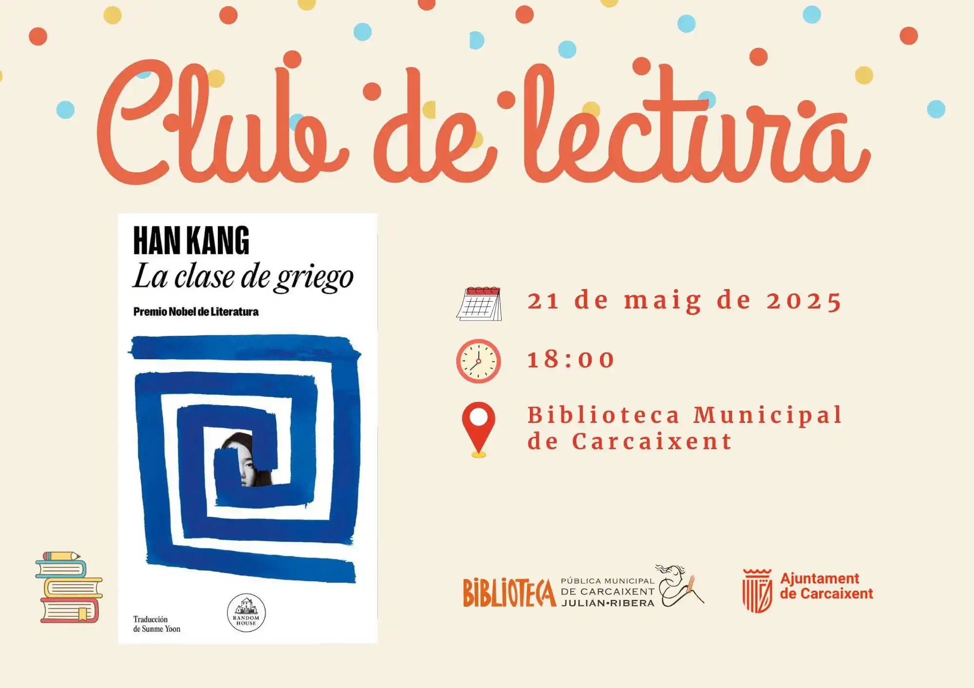 Image from Ajuntament de Carcaixent: Esta vesprada a la Biblioteca Municipal: Club de Lectura. 📖 La clas...