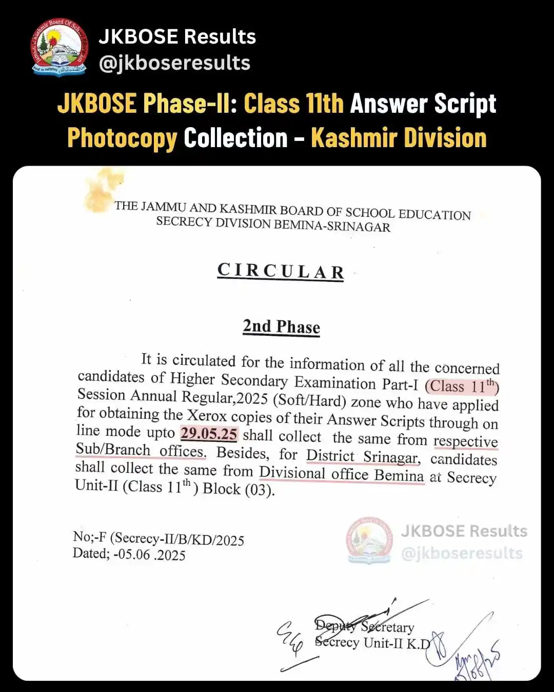 J&K Student Alerts post