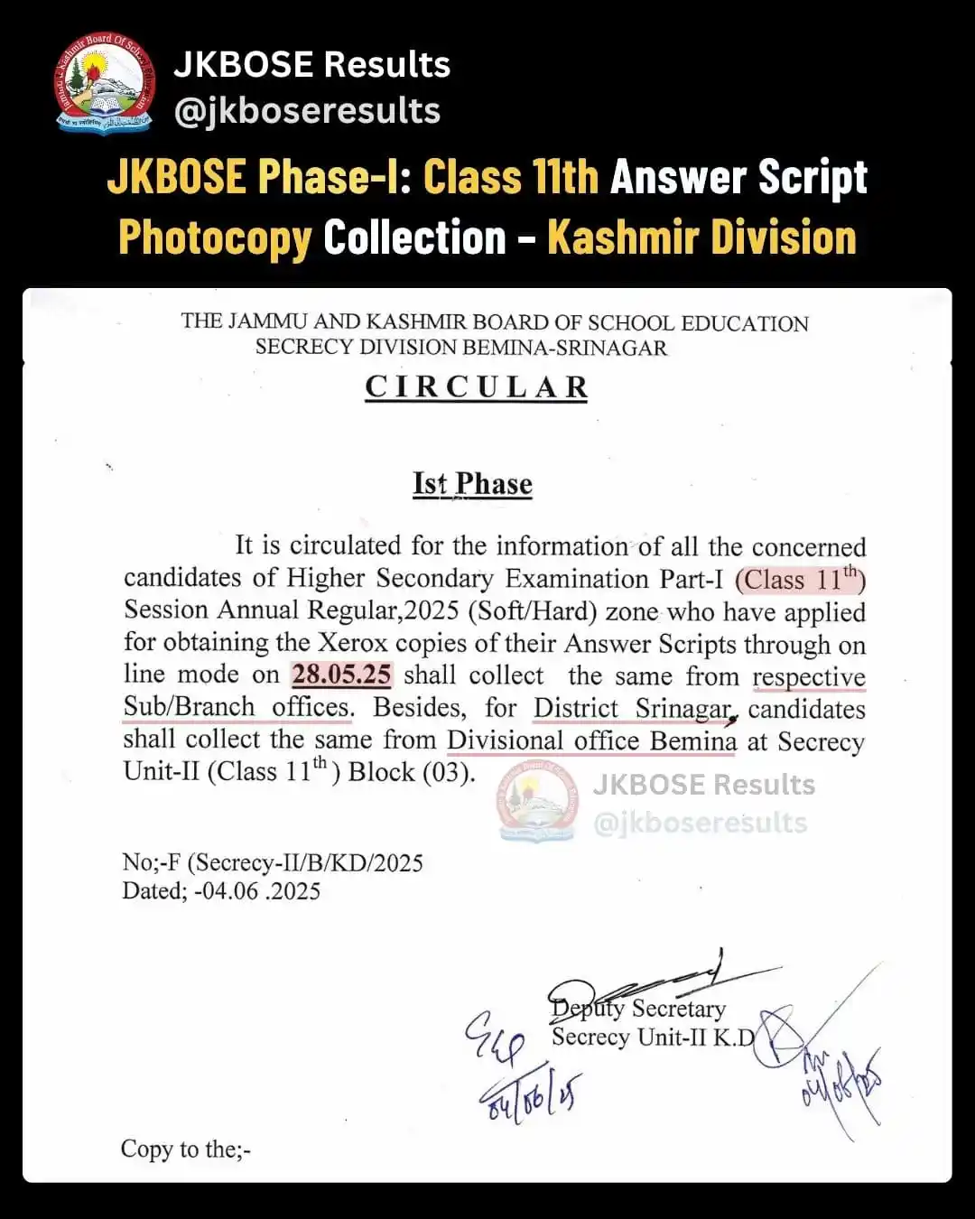 J&K Student Alerts post