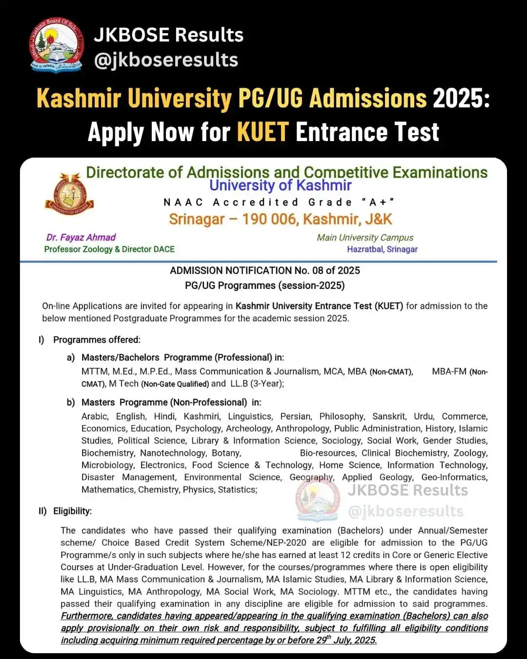 J&K Student Alerts post
