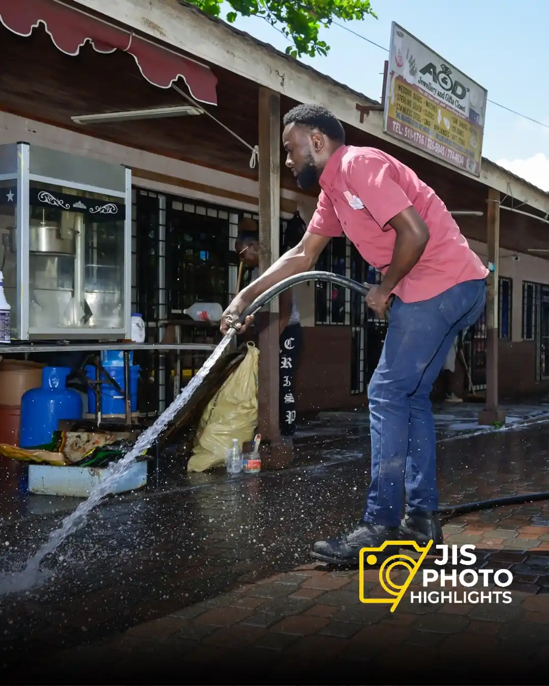 Image from JIS FLASH UPDATES: Nation builder ✅  Volunteer, Romeo Lewis, stepped up to the plate to a...