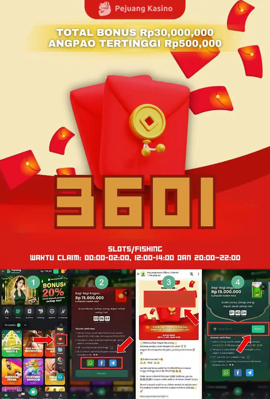 Image from PejuangKasino Official Channel: Tambah keterangan...🌟Waktunya Bagi Angpao Beruntung 🌟 Sekarang ampl...
