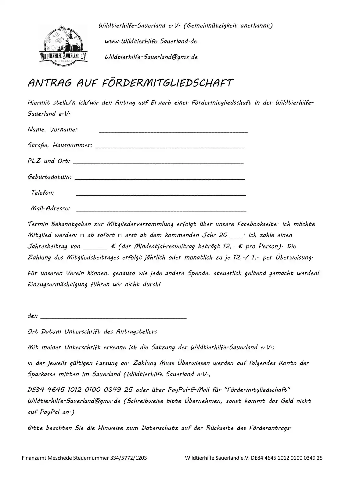 Image from Wildtierhilfe Sauerland e.V.: Werdet gerne Fördermitglied mit einem Kleinstbeitrag und unterstützt s...