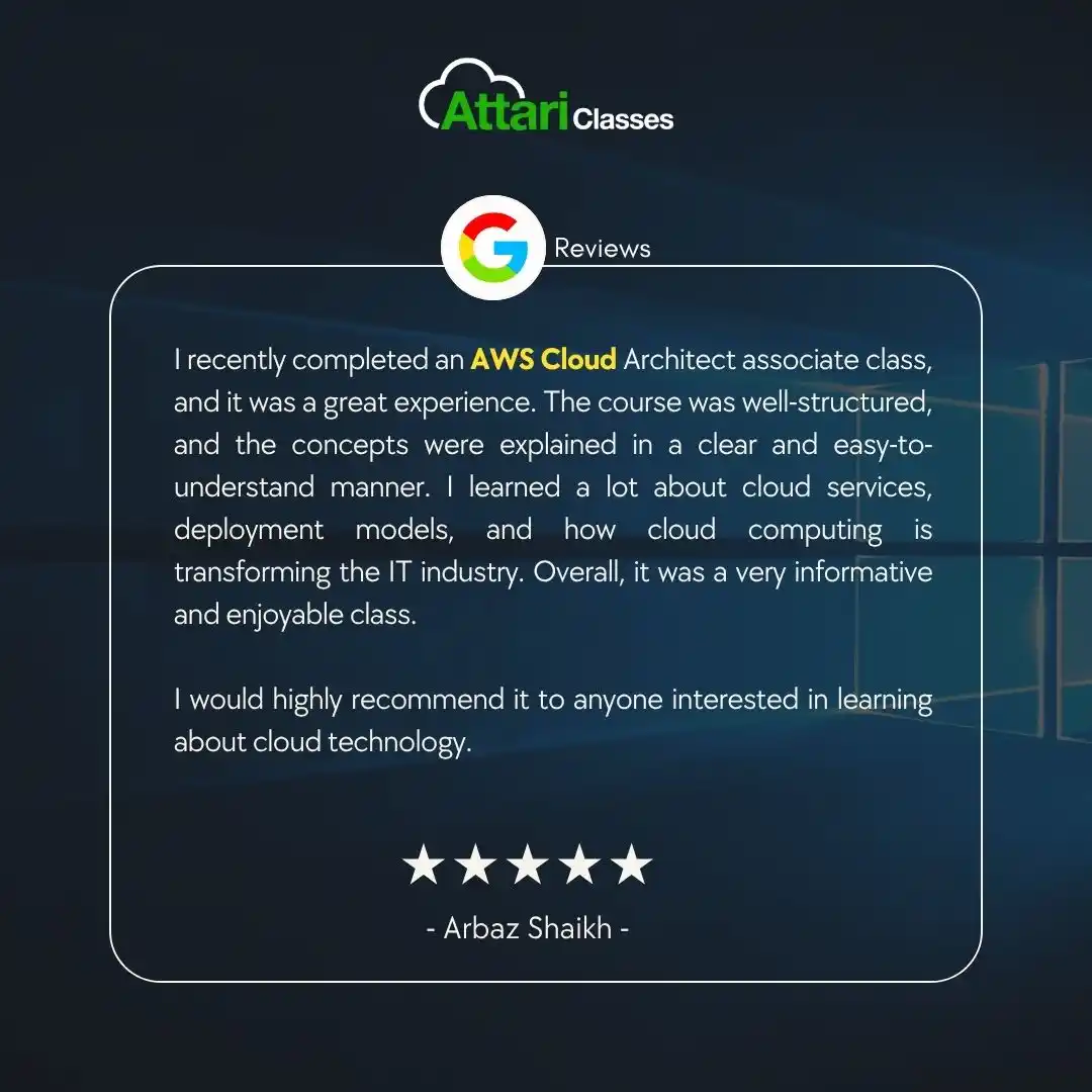 Image from Attari Classes-Best IT Training Center: "Your Positive Feedback, Arbaz Shaikh Inspires Us To Strive For Excell...