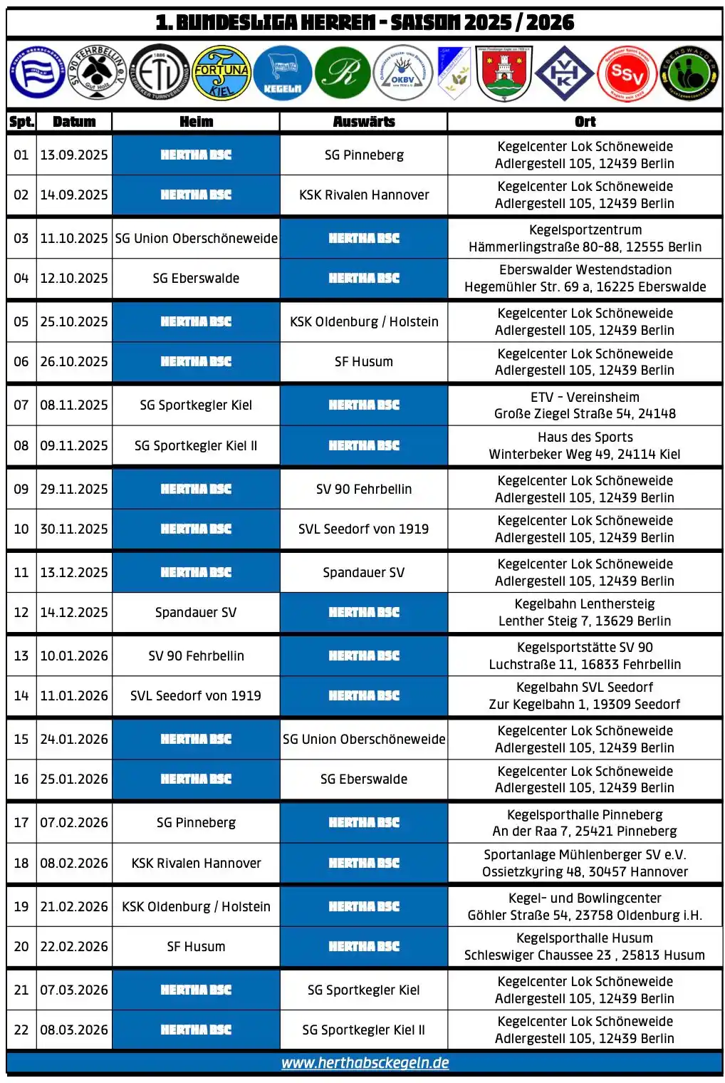 Image from Hertha BSC Kegeln: 🏆 1. Bundesliga Herren – Spielplan Hertha BSC 2025/2026 🎳 Der Spiel...