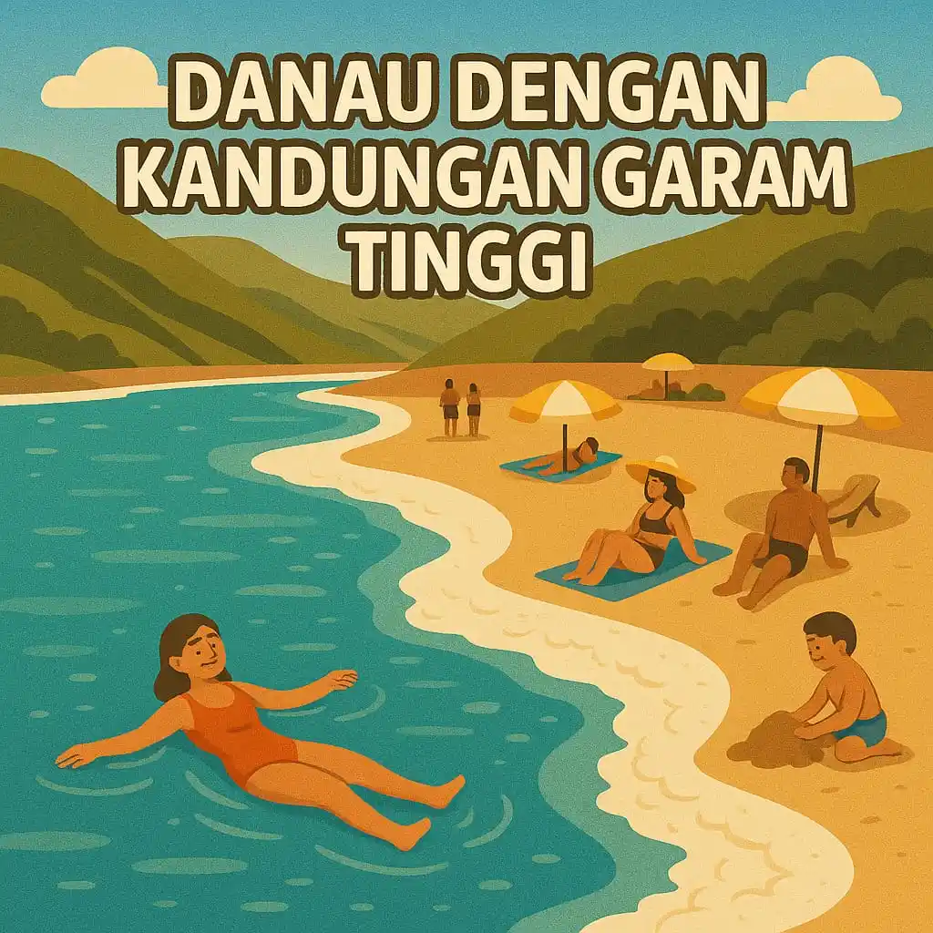 Image from Belajar | Fakta Dunia ๐๐: *๐๐ ADA DANAU YANG MEMILIKI KANDUNGAN GARAM TINGGI! ๐ง๐บ๏ธ* โโโโโโโโโ...