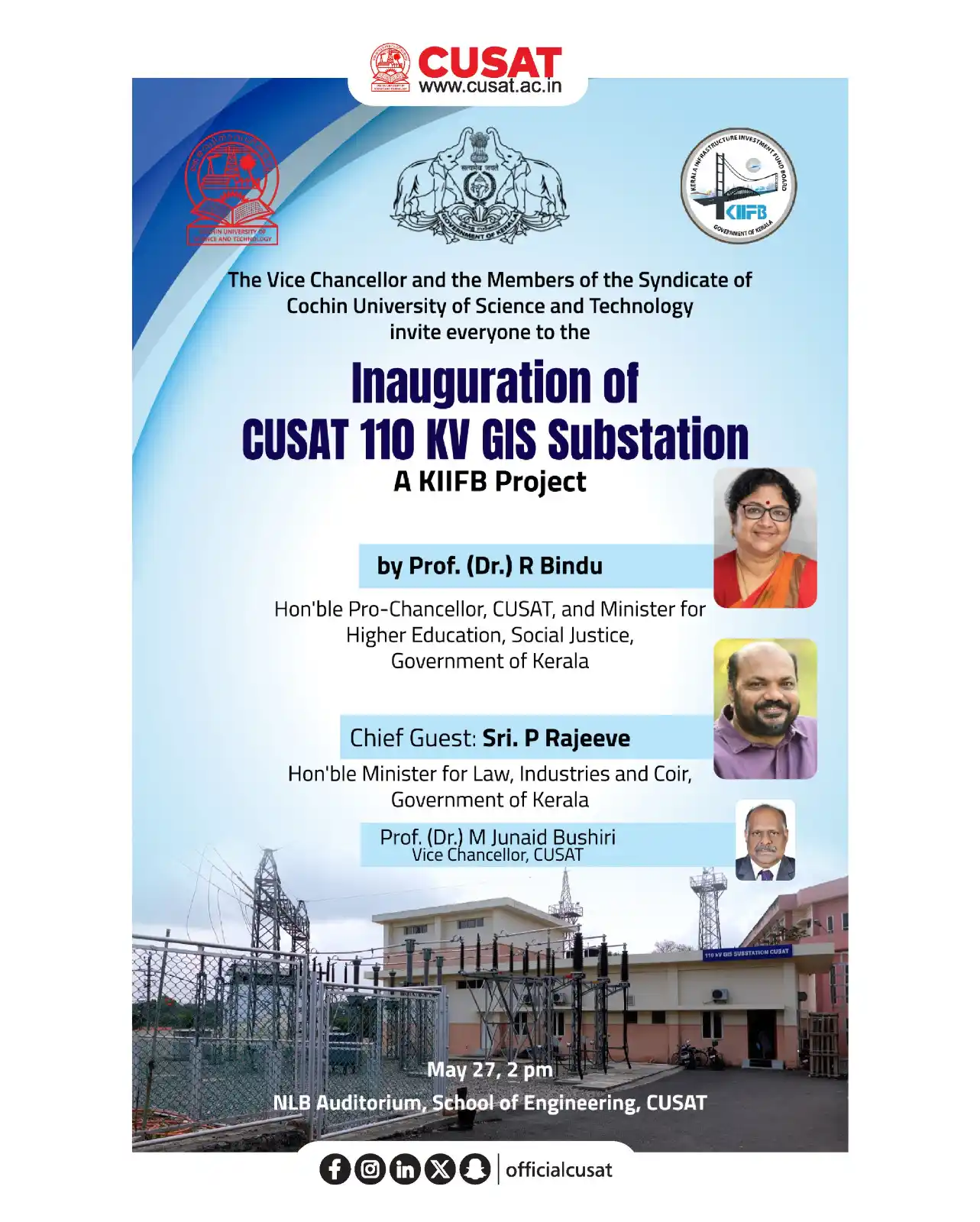 Image from Cochin University of Science and Technology: Dr. R Bindu, Minister for Higher Education and Social Justice, Governm...
