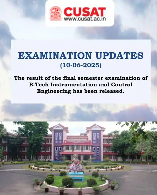 Image from Cochin University of Science and Technology: Examination Update (10-06-2025) For more details, log on to htt...