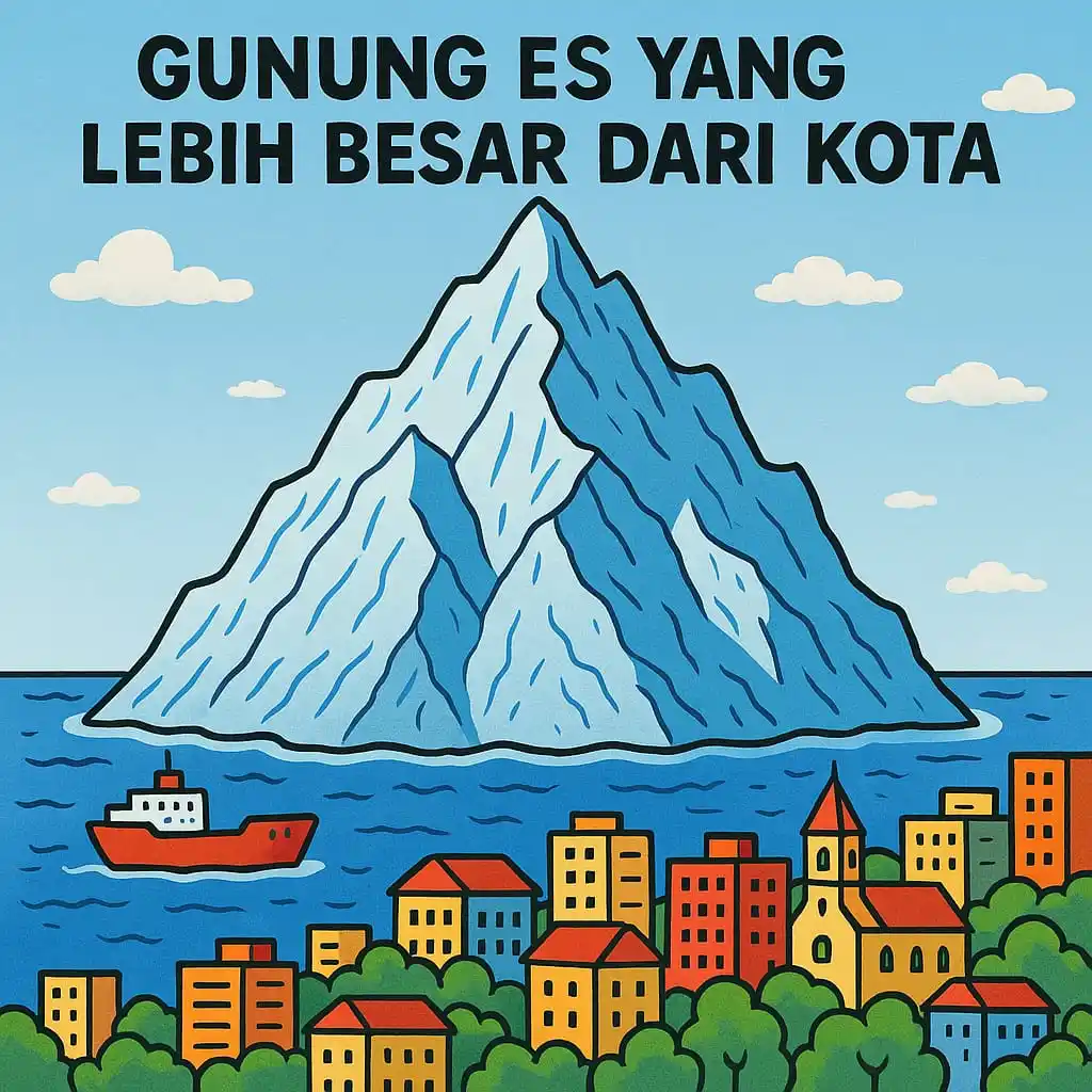 Image from Belajar | Fakta Dunia ๐๐: *GUNUNG ES YANG LEBIH BESAR DARI KOTA ๐๏ธโ๏ธ* โโโโโโโโโโโโโโโโโโโโ *Fak...