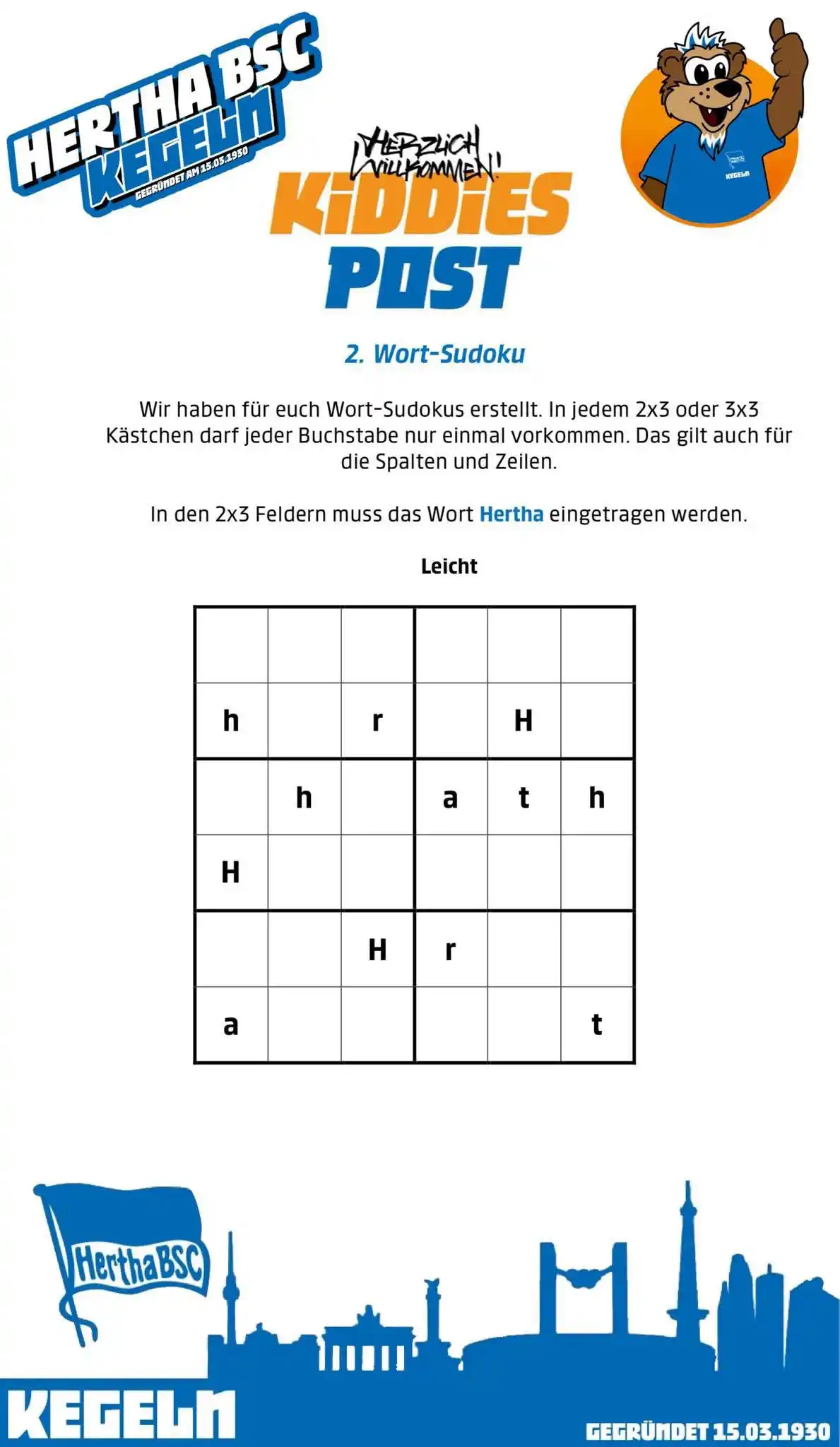 Image from Hertha BSC Kegeln: Liebe HerthaKegler-Kiddys, wir hoffen, ihr hattet viel Freude mit der...