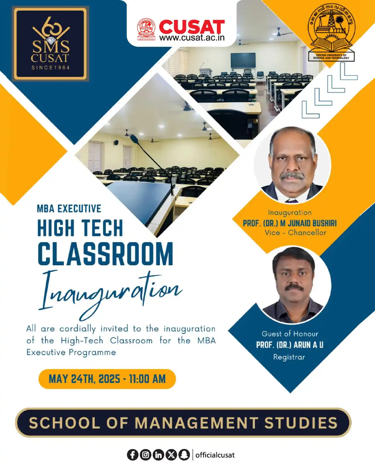 Image from Cochin University of Science and Technology: MBA – EXECUTIVE Hi-Tech Classroom Inauguration on MAY 24 @ 11 A.M <a c...