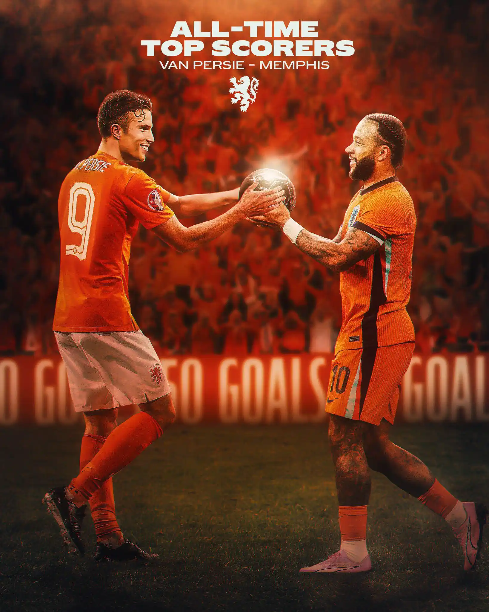 Image from Essa Jogada Foi Louca: Memphis Depay chega a 50 gols pela Seleção Holandesa e iguala Robin va...