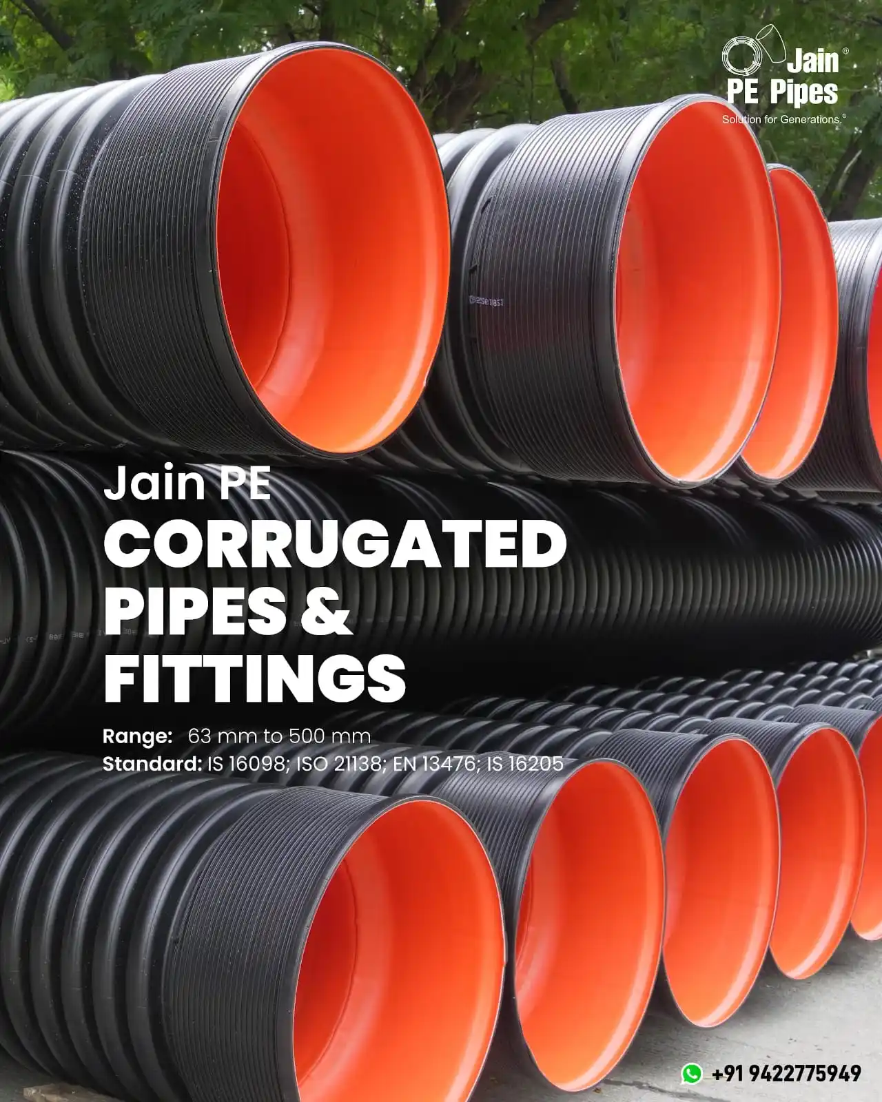 Image from Jain Irrigation Systems Limited: 🌪️ Strong on the Outside. Smart on the Inside. 🌧️ Jain PE Corrugated...