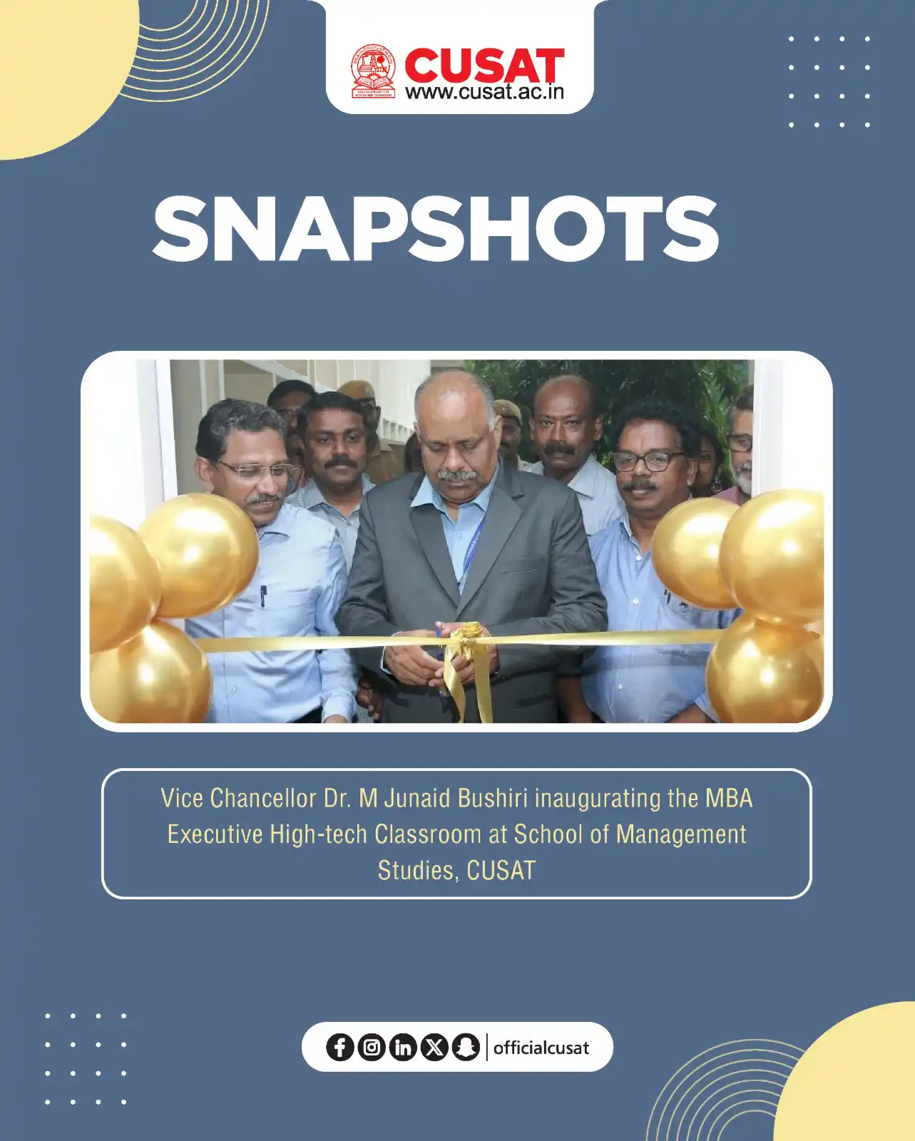 Image from Cochin University of Science and Technology: The Executive MBA Hi-tech Classroom inauguration by CUSAT, VC, Dr. Jun...