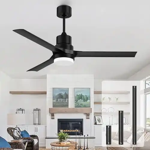 Image from Pirate Deals | Preisfehler, Angebote, Schnäppchen, Rabatte & Freebies: 132 cm Deckenventilator mit Beleuchtung, 3-farbige Lichtregulierung, 6...