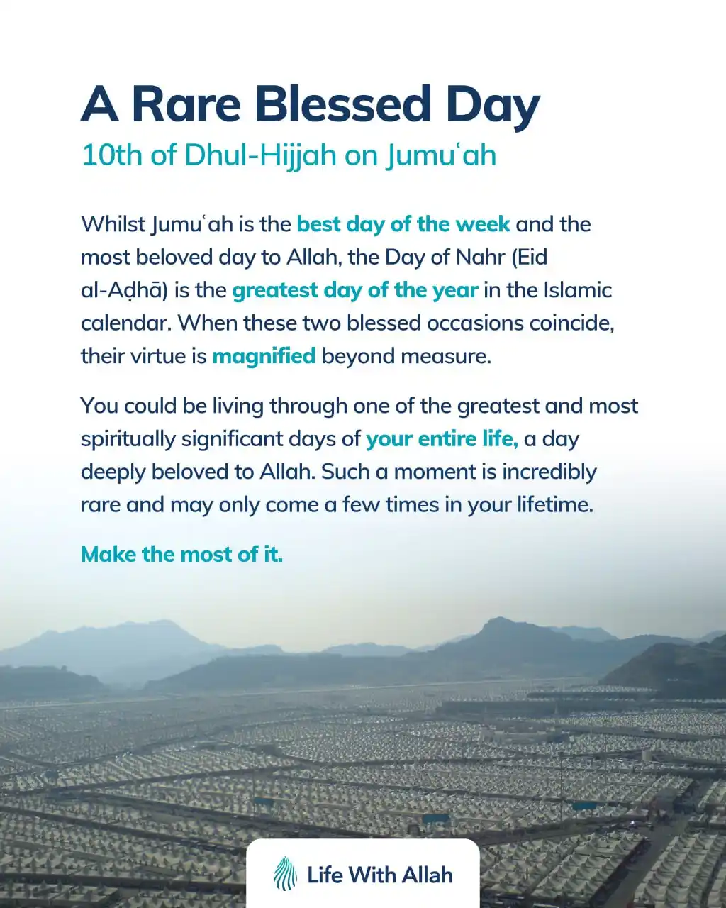 Image from Life With Allah: *A Rare Blessed Day!* _10th of Dhul Hijjah (Eid al-Adha) on Jumuʿah_ ...