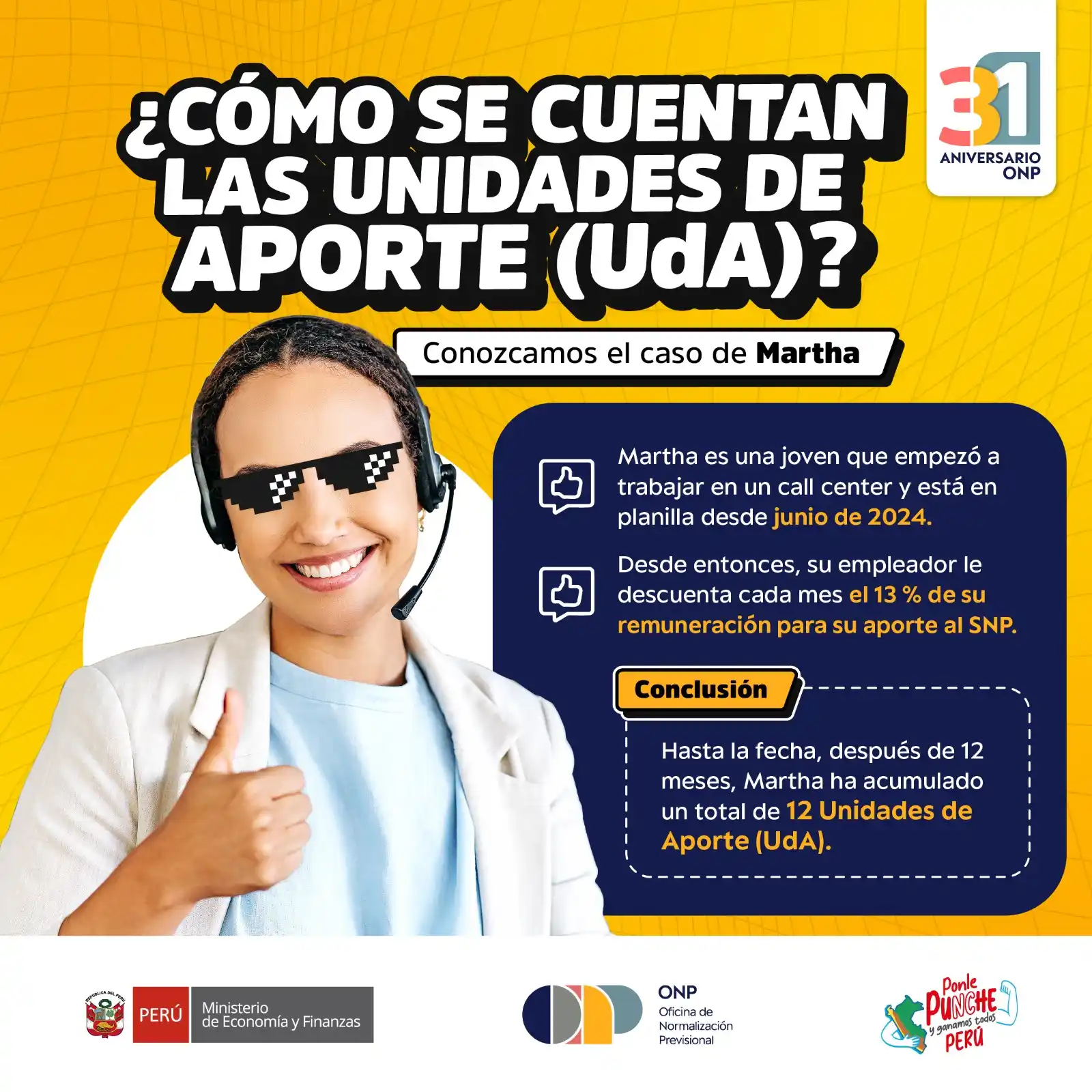 Image from ONP Oficial: 📌 ¡Asegurado! Recuerda que 1 UdA equivale a un mes de aporte. Con tu ...