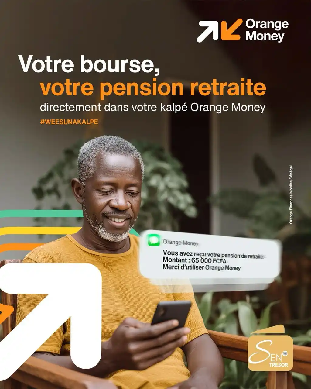 Image from Orange Money Sénégal : Bourses, pensions, aides sociales, salaires… dans votre kalpé Orange M...