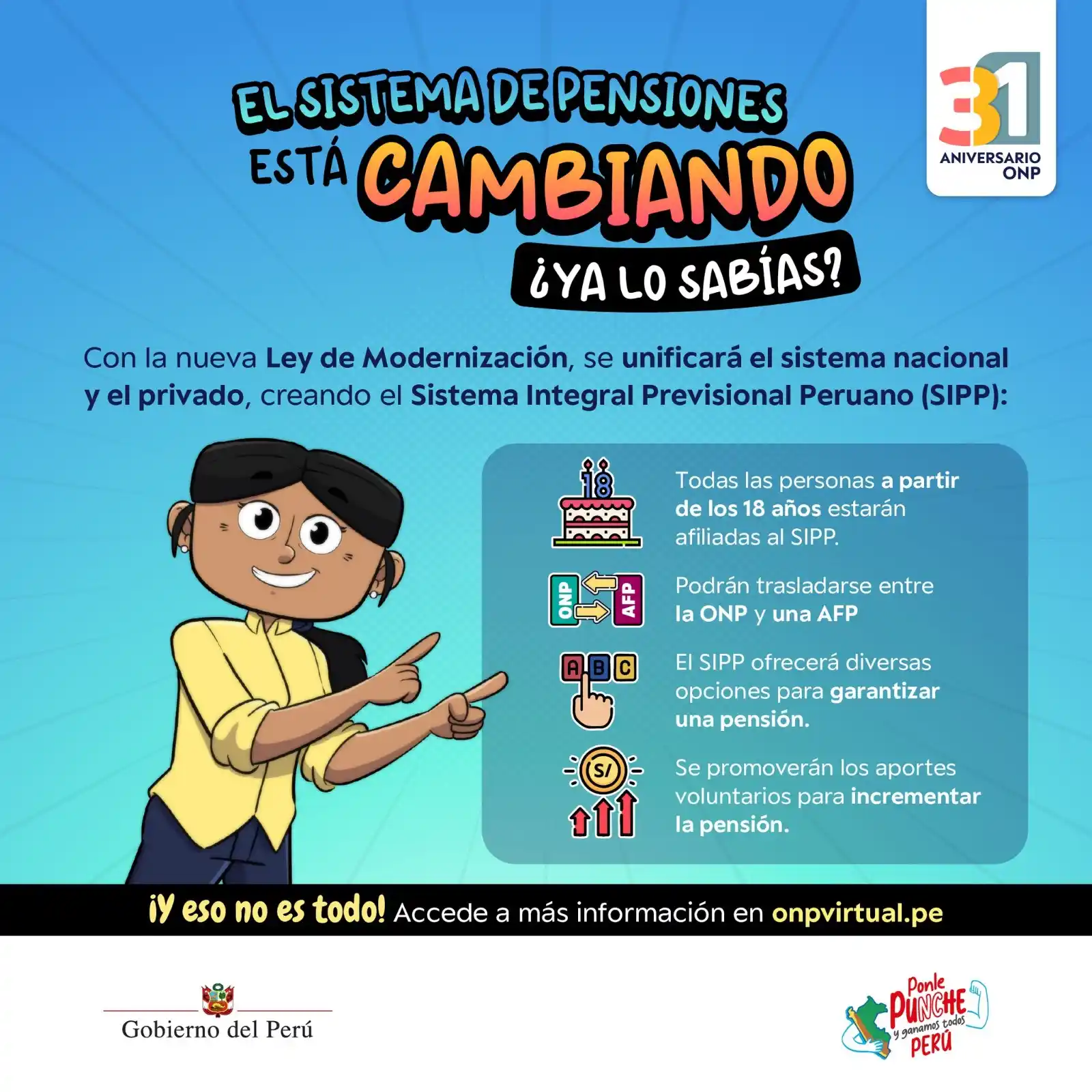 Image from ONP Oficial: ¡Buenas noticias ✨! La nueva Ley de Modernización del Sistema Previsio...