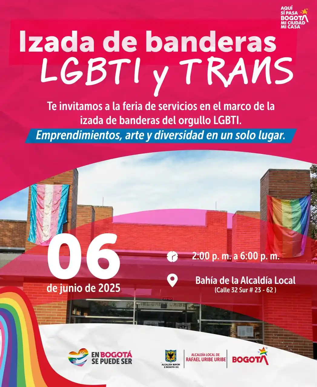 Image from EN BOGOTÁ SE PUEDE SER 🏳️🌈🏳️⚧️: 🏳️⚧️🏳️🌈 ¡Celebremos la diversidad! La Alcaldía Local de Rafael Ur...