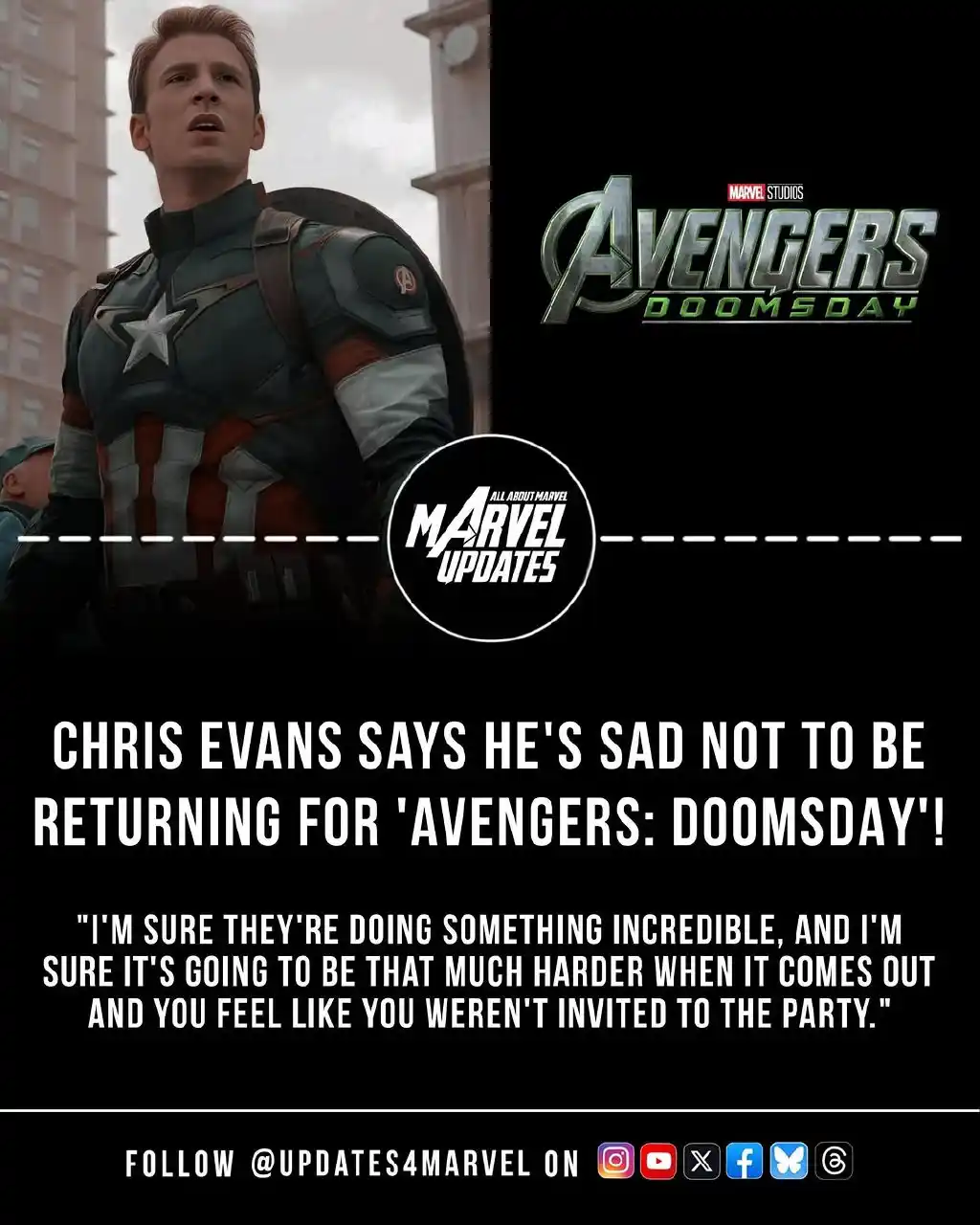 Image from ANIME - COMICS ROLLUP: Chris Evans says he's sad not to be returning for ‘AVENGERS: DOOMSDAY’...
