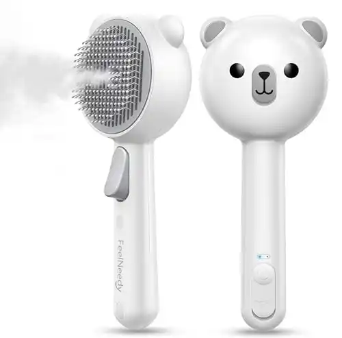Image from Pirate Deals | Preisfehler, Angebote, Schnäppchen, Rabatte & Freebies: FEELNEEDY Katzenbürste mit Dampf mit Auslöseknopf, katzenkamm für Katz...