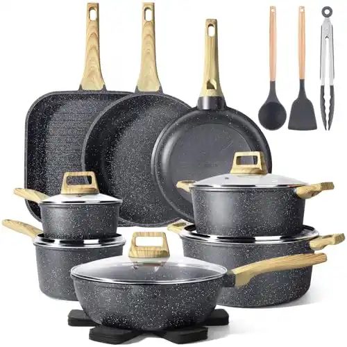 Image from Pirate Deals | Preisfehler, Angebote, Schnäppchen, Rabatte & Freebies: GiPP Topfset 21-Teiliges, Granit Topf und Pfannenset mit Antihaftbesch...
