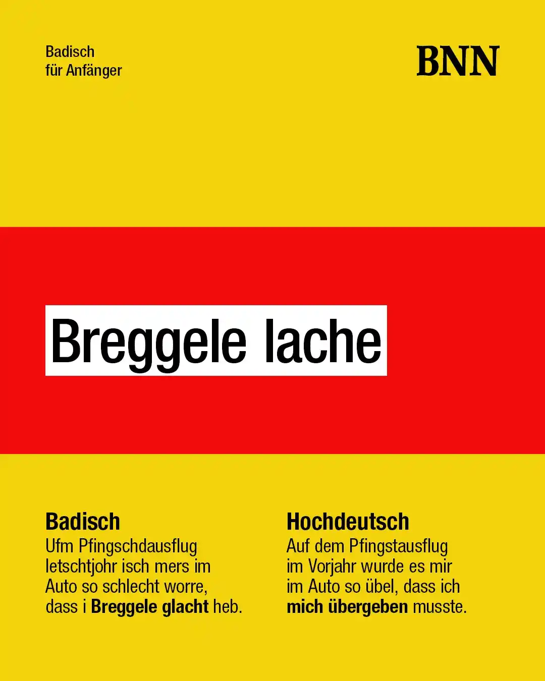 Image from BNN: 🔴🟡 Hier kommt eine neue Folge "Badisch für Anfänger". Hättet ihr das...