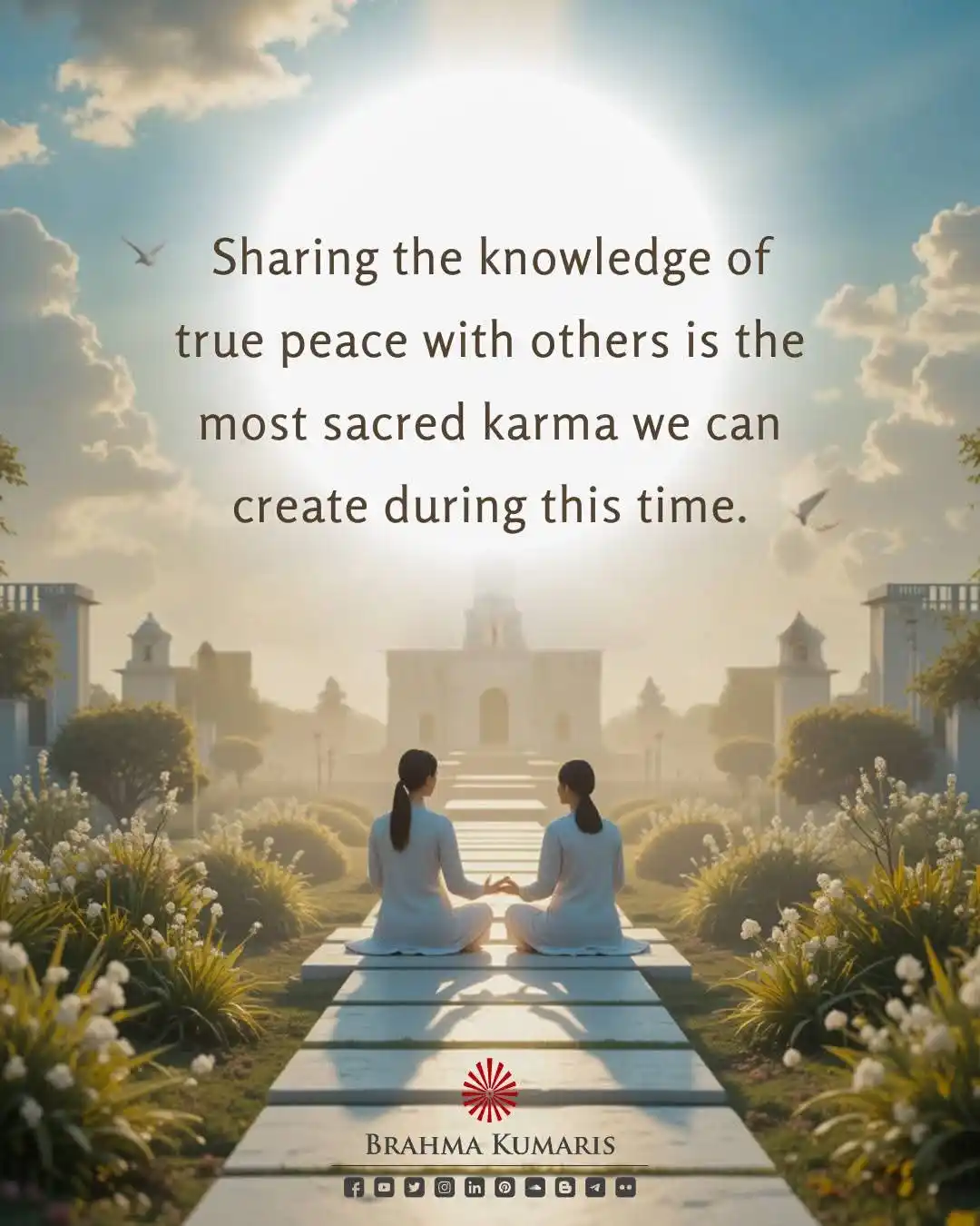 Image from Brahma Kumaris: In a world drowning in information, sharing the wisdom of true peace s...