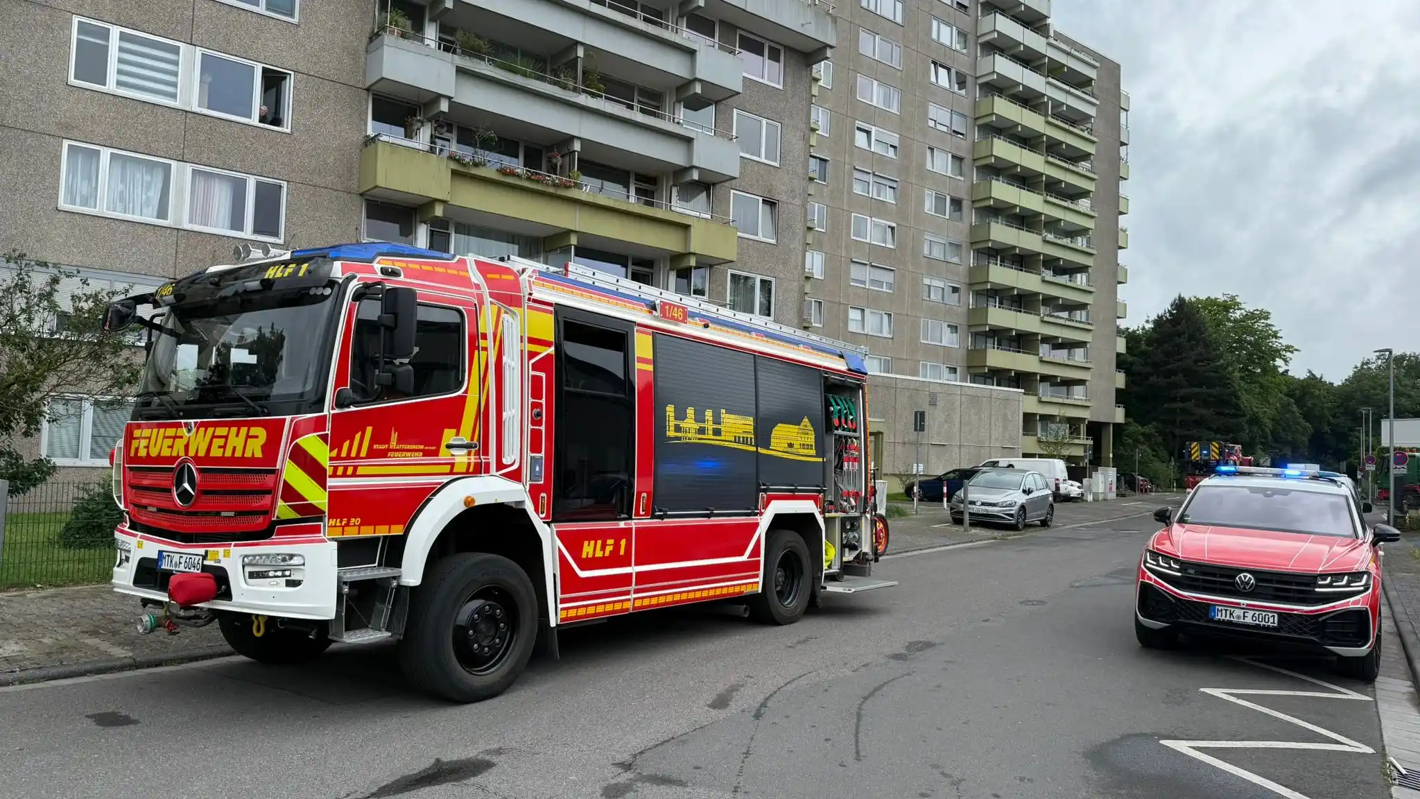 Image from Feuerwehren der Stadt Hattersheim am Main: In einem Wohnhochhaus im Südring schlug die Brandmeldeanlage um 14:39 ...