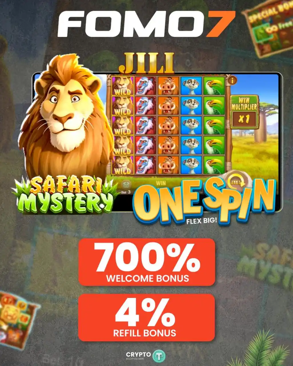 Image from FOMO7: 🌿🦁 Into the Wild with Safari Mystery 🌿🦁 One spin. Infinite thrill...