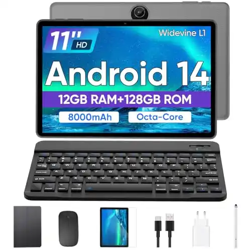 Image from Pirate Deals | Preisfehler, Angebote, Schnäppchen, Rabatte & Freebies: JIKOCXN Tablet 11 Zoll Android 14 Tablet mit Tastatur, 12GB RAM+128GB ...