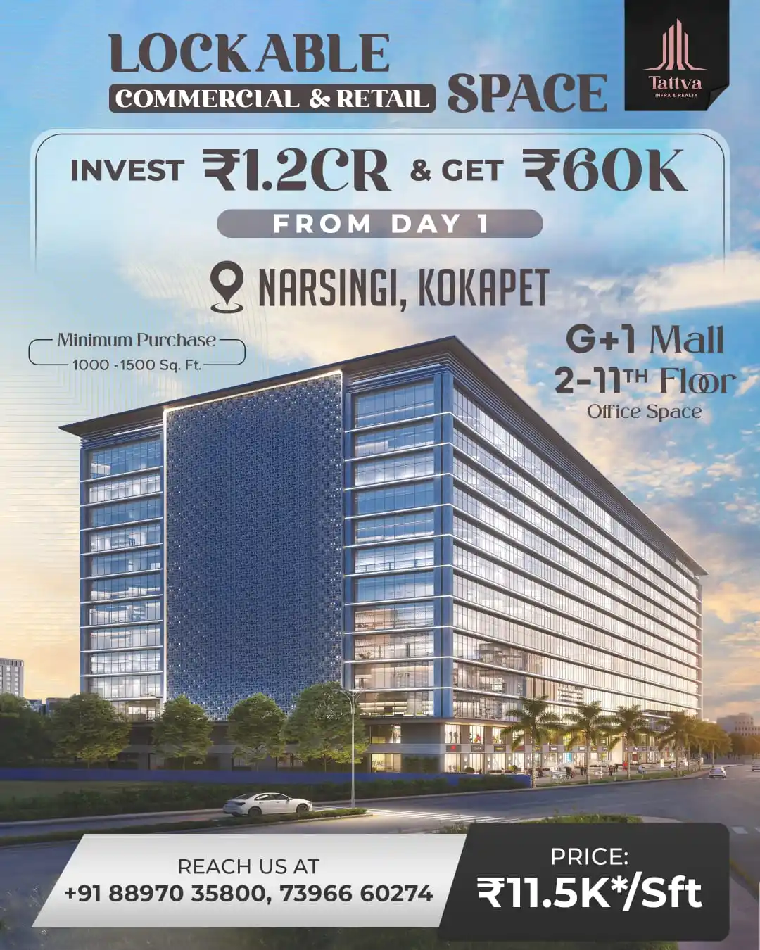 Image from *TATTVA Realty & Infra - Leading Real Estate Investment Destination*: Lockable *COMMERCIAL OFFICE / RETAIL SPACE ON SALE* *Location:- Nar...
