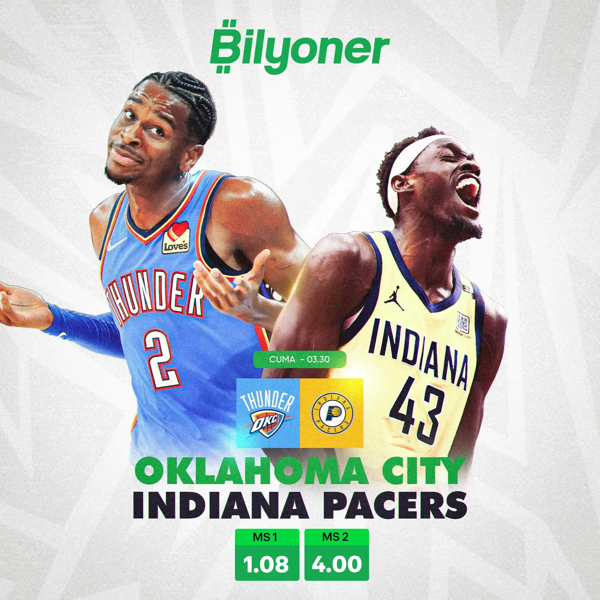 Image from Bilyoner: NBA’de Şampiyon Kim Olacak? Thunders ve Peacers’ın çıkacağı final se...