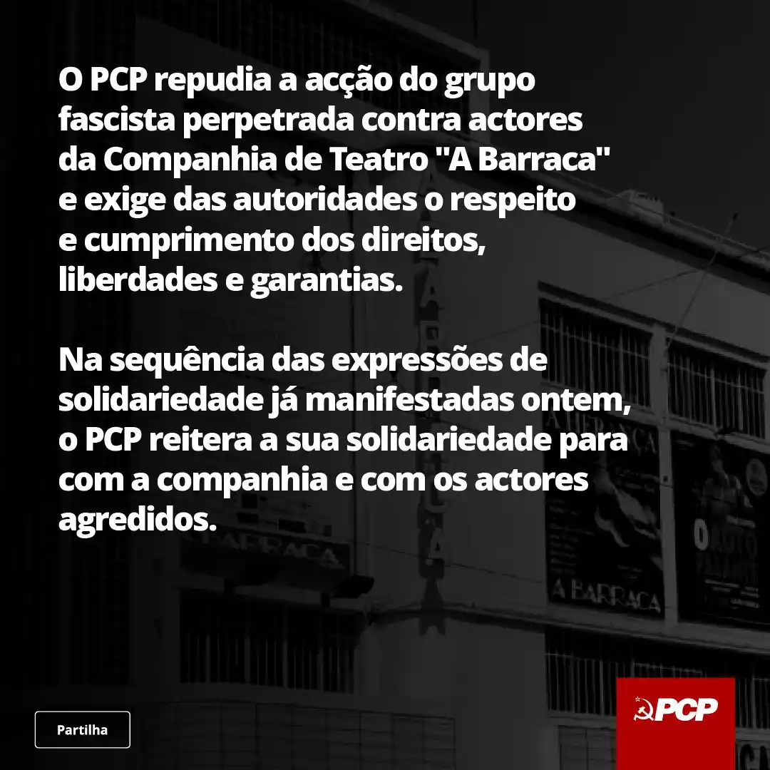 Image from PCP - Partido Comunista Português: O PCP repudia a acção do grupo fascista perpetrada contra actores da C...