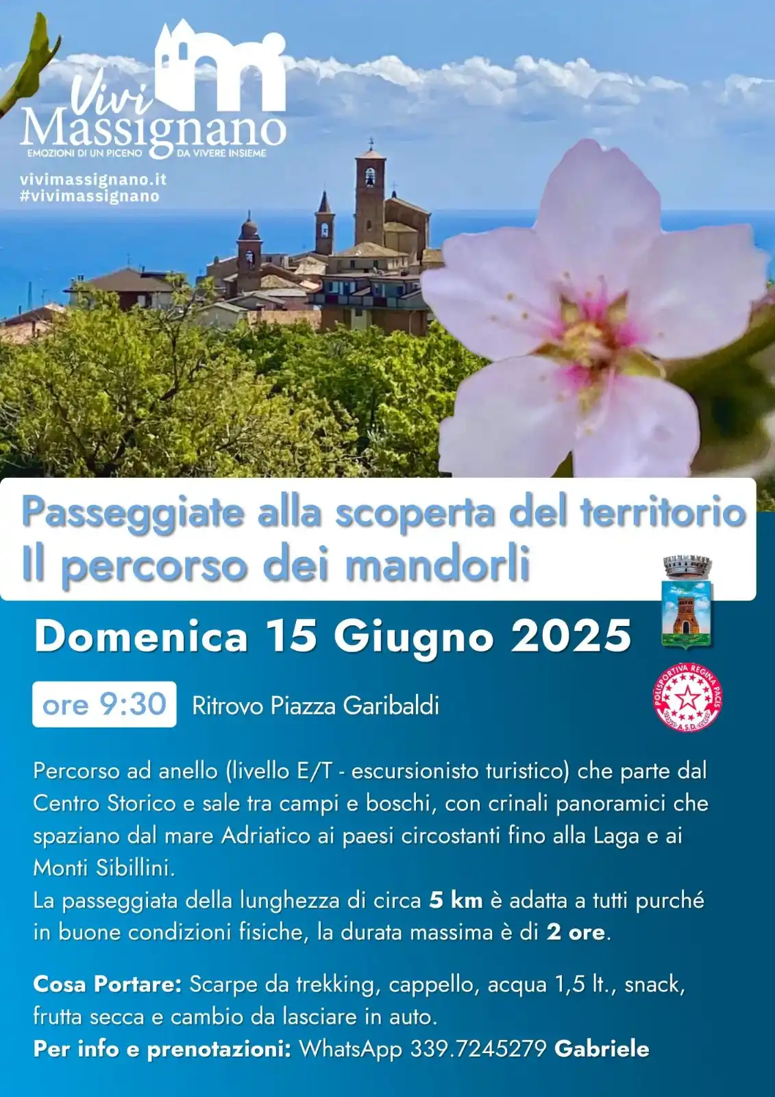 Image from Comune di Massignano: Percorso ad anello (livello E/T – escursionisto turistico) che parte d...