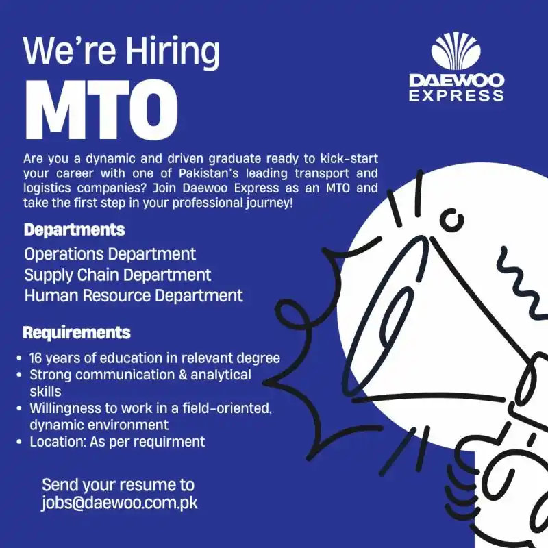 Image from HR Posting Partner (Jobs in Pakistan): Please apply before 15th June 2025 on email: Jobs@daewoo.com.pk you ar...