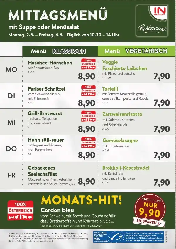 Image from INTERSPAR: Pssst! Es warad wieder Zeit für den Menüplan: Eine köstliche Woche all...