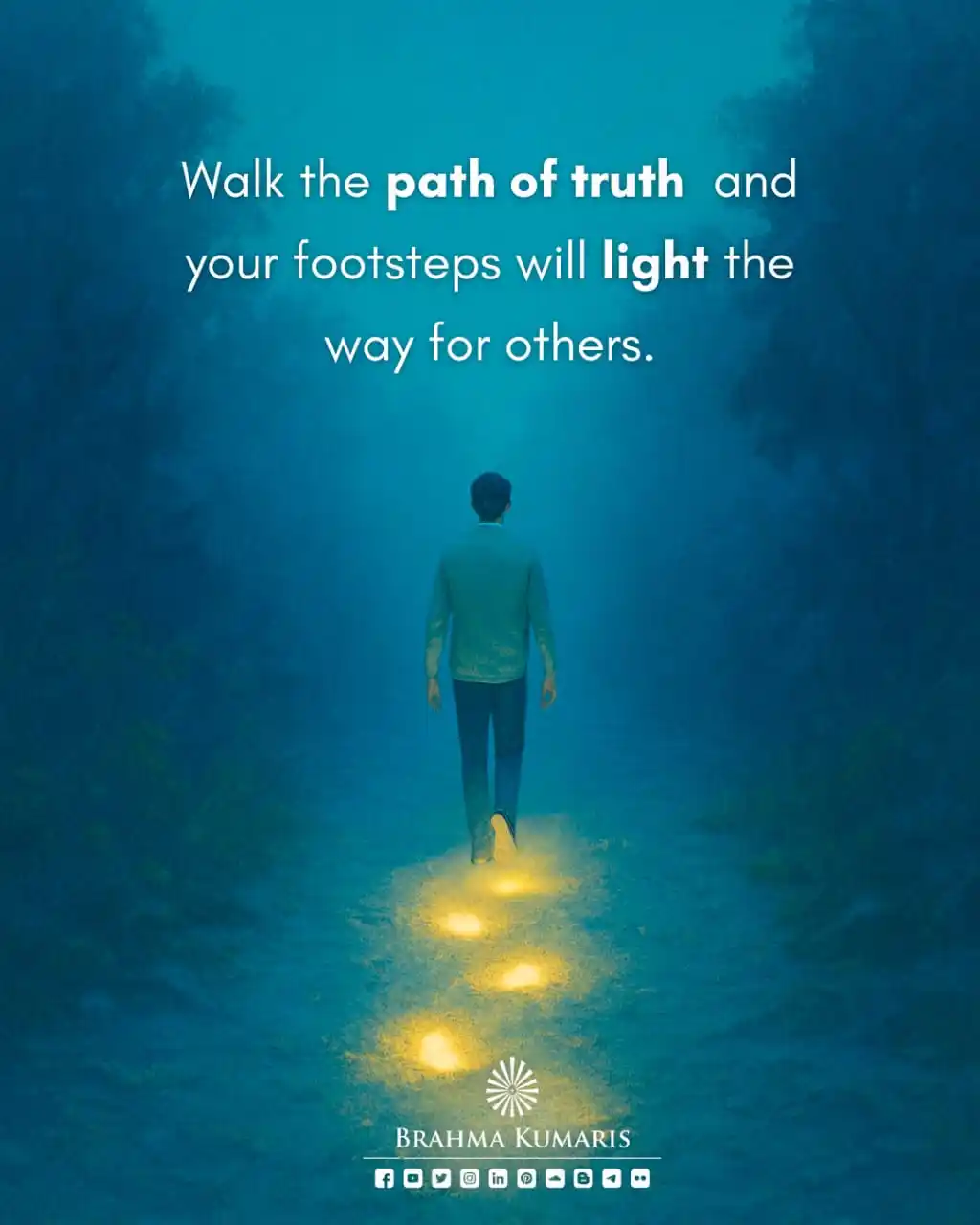 Image from Brahma Kumaris: Pure actions carry a quiet light that speaks louder than words.  You d...
