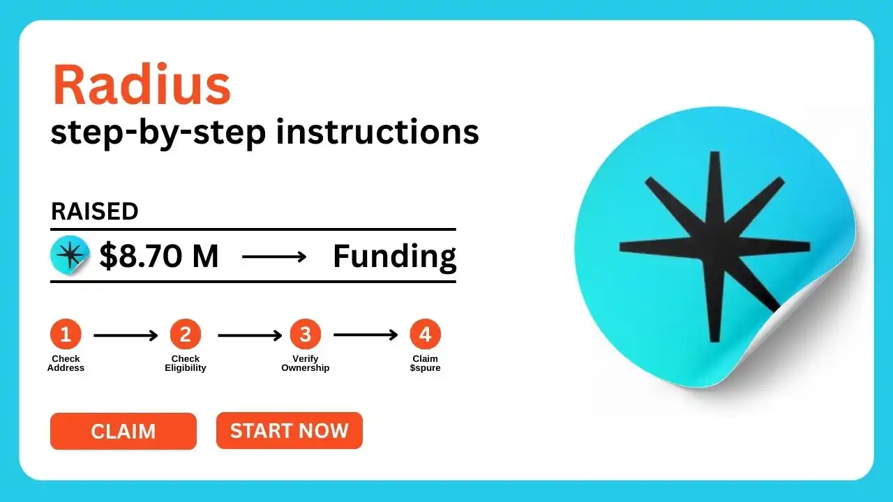 Image from Hayat Alerts | آئیں ملکر کمائیں: Radius — Potential Airdrop 💰 Raised: $8.70 M 🔗 Start Here: (No ref...