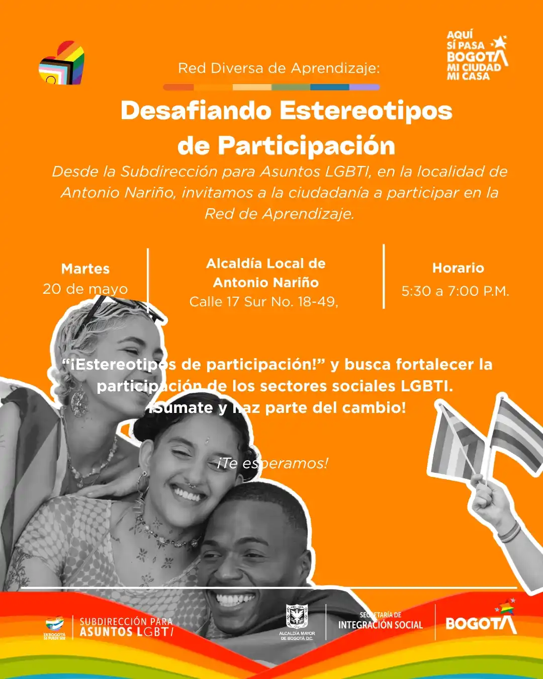 Image from EN BOGOTÁ SE PUEDE SER 🏳️🌈🏳️⚧️: ¡Te esperamos! Desde la Subdirección para Asuntos LGBTI te invitamos a...