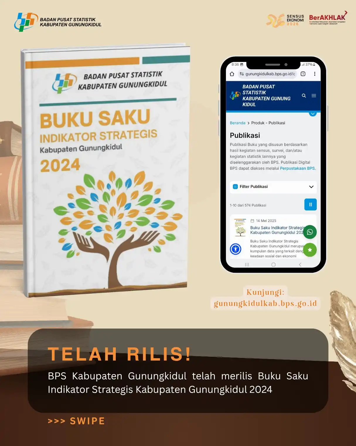 Image from BPS Kabupaten Gunungkidul: TELAH RILIS Buku Saku Indikator Strategis Kabupaten Gunungkidul 2024...