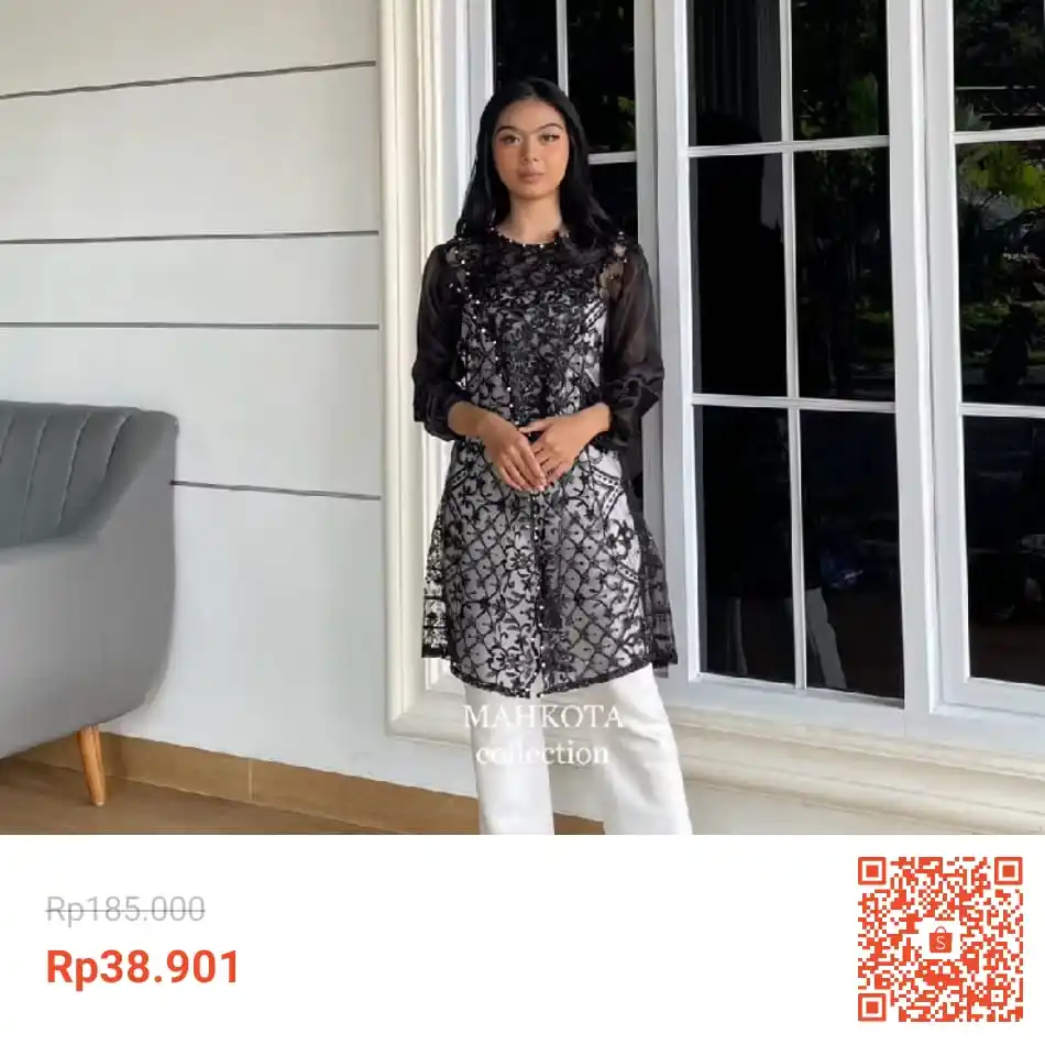 Image from Hidden Gem Garapan Cuan | Info Promo Racun Shopee Lazada Tokopedia | Alfamart Indomaret | Grab Gojek: Temukan Fiona Tunik Outer Silang Brukat Etnik Full Payet Outer Brukat ...