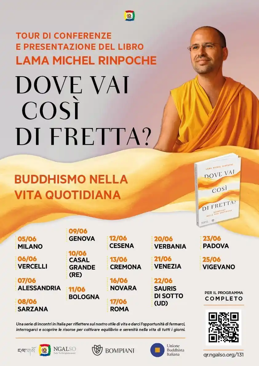 Image from NgalSo Italiano : *Tour di presentazione del nuovo libro di Lama Michel Rinpoche* pross...