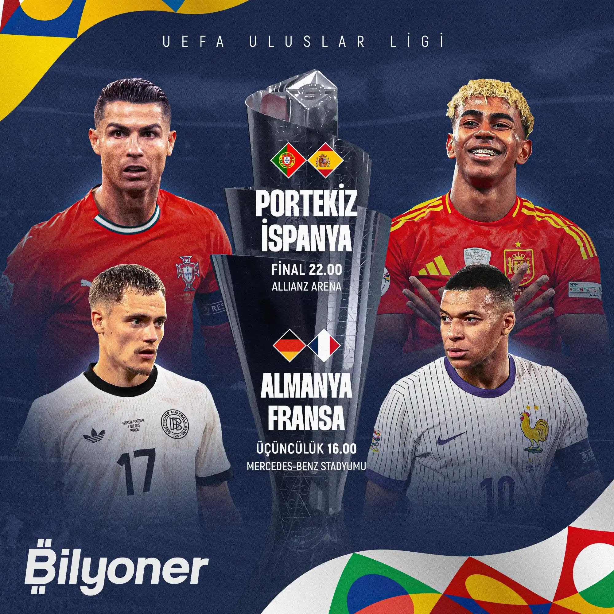 Image from Bilyoner: Uluslar Ligi’nde Şampiyon Kim Olacak? 🏆 Final: 🇵🇹 Portekiz - İspan...